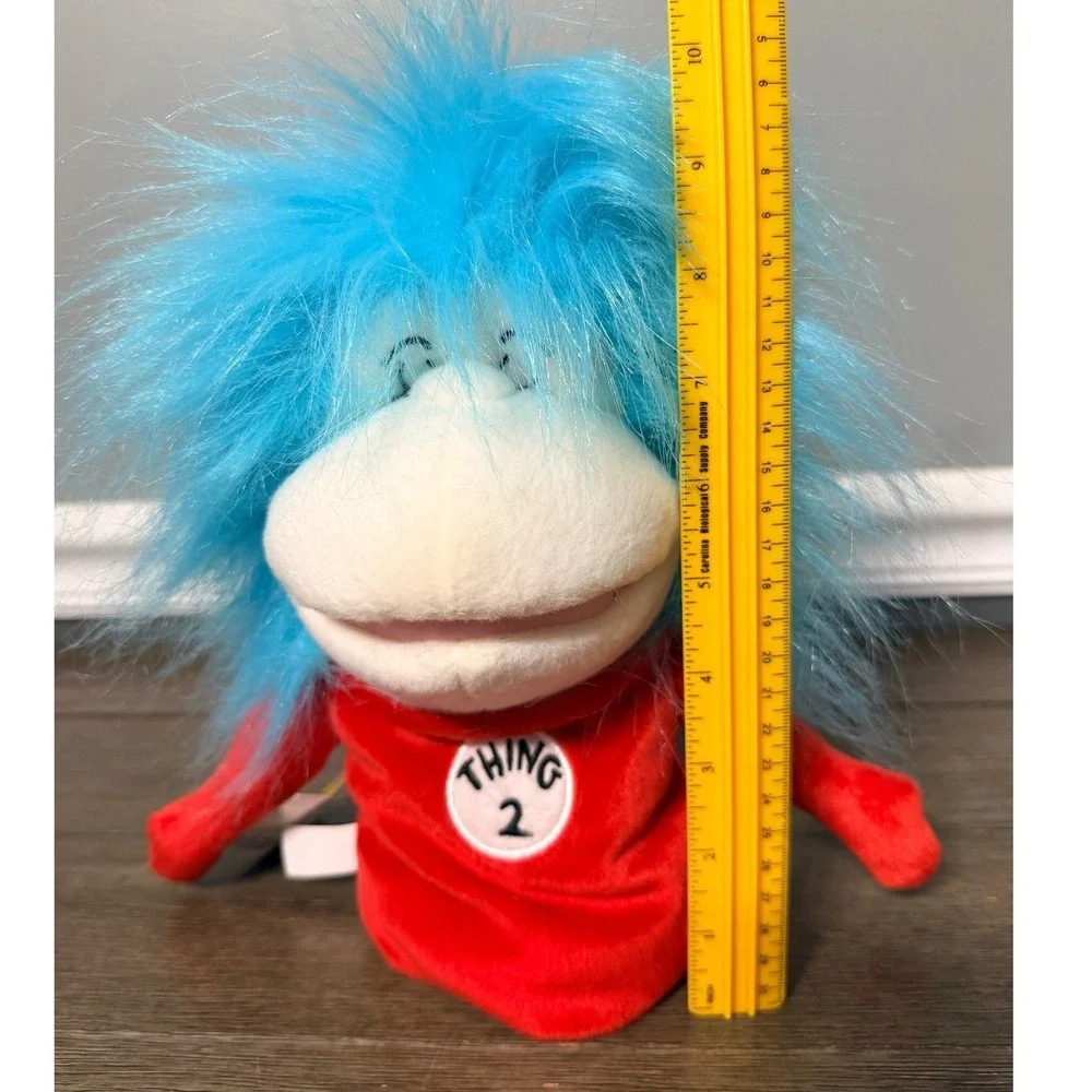 Dr Seuss Thing 1 & Thing 2 Plush Hand Puppet Dual Sided Set Cat in‎ the Hat